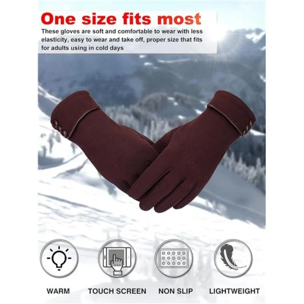 3 Pairs Women's Gloves Winter Touchscreen Windproof Gloves